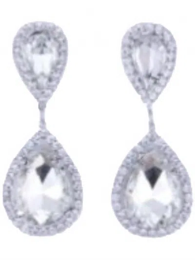 Design By Conception Women's Drop Earrings With Navette Shape Crystals In Silver In Silver