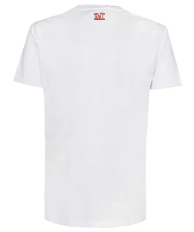 Max Mara Embroidered-coral T-shirt In White