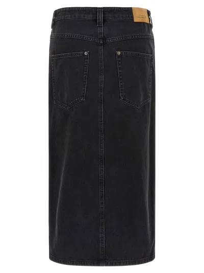 Isabel Marant 'pavina' Denim Midi Skirt In Black