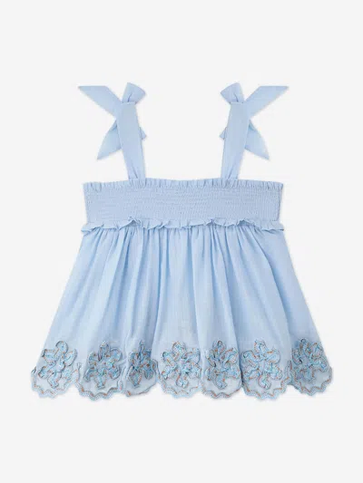 Zimmermann Babies' Girls Cascadian Ric Rac Top In Blue | ModeSens