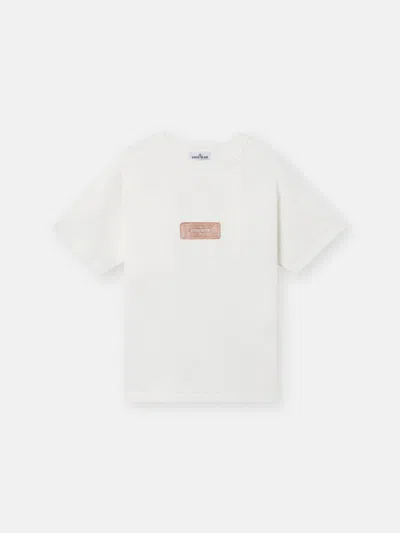 Stone Island Raw Beauty Recycled Cotton Archive Print T-shirt In White