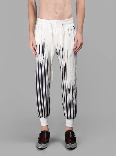 Shop Haider Ackermann Black/white Cropped Striped Trousers