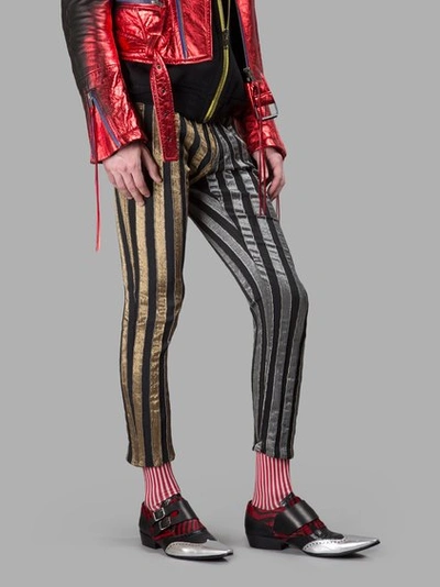Haider Ackermann Gold/silver/black Striped Trousers