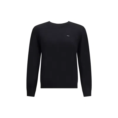 Prada Crew Neck Sweater In Combed Wool In Black