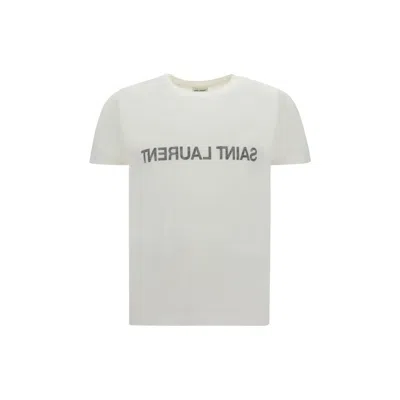 Saint Laurent Reverse Logo T-shirt In White