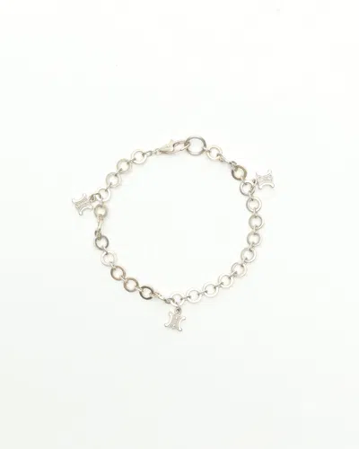 Celine Céline Mini Silver Triomphe Bracelet In Silver