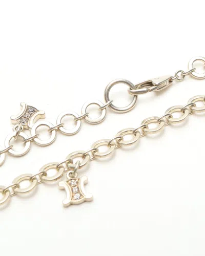Celine Céline Mini Silver Triomphe Bracelet In Silver