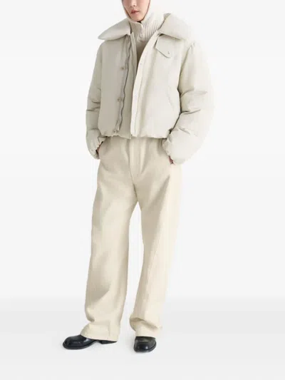Lemaire Short Puffer Blouson In White