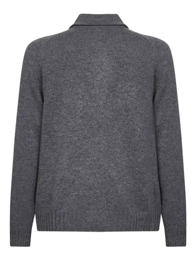 D4.0 Buttoned Wool Cardigan In Gray