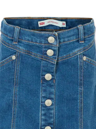 排扣牛仔半身裙