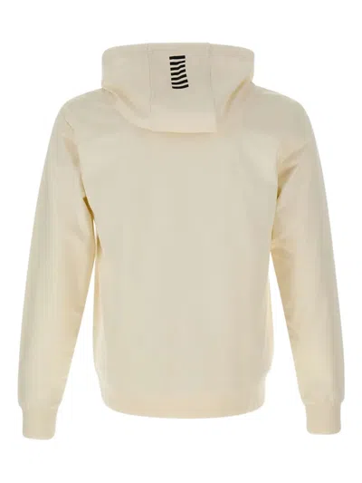 Ea7 Logo-print Hoodie In Neutral