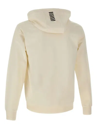 Ea7 Logo-print Hoodie In Neutral