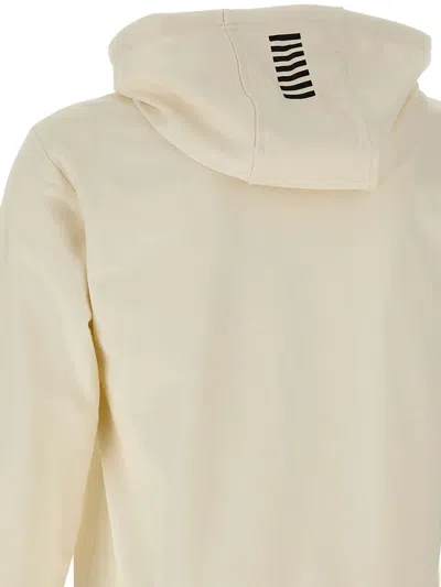 Ea7 Logo-print Hoodie In Neutral