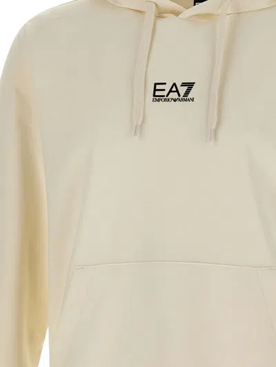 Ea7 Logo-print Hoodie In Neutral