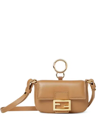 Fendi Nano Baguette Charm Shoulder Bag In Brown