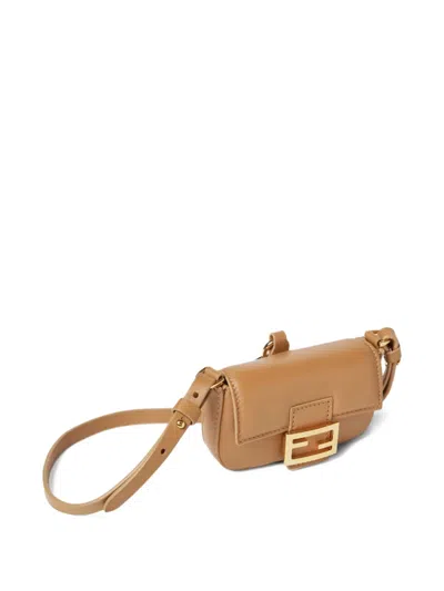 Fendi Nano Baguette Charm Shoulder Bag In Brown