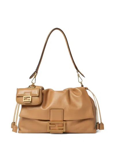 Fendi Nano Baguette Charm Shoulder Bag In Brown