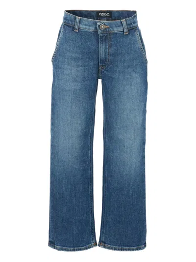 纽扣细节牛仔裤