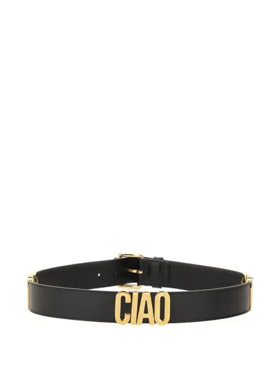 Moschino "hello" Belt In Black