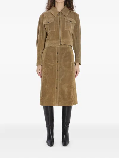 Arma Pointed-collar Zip-front Jacket In Gray