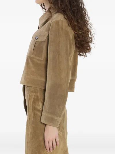 Arma Pointed-collar Zip-front Jacket In Gray