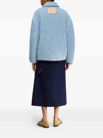 Jw Anderson Melange Wool-blend Jacket In Blue