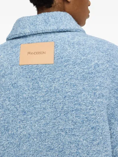 Jw Anderson Melange Wool-blend Jacket In Blue