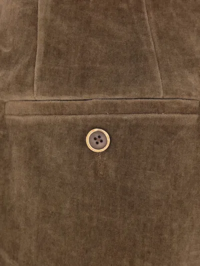 Uma Wang High-waisted Wide-leg Trousers With Button Closure In Brown