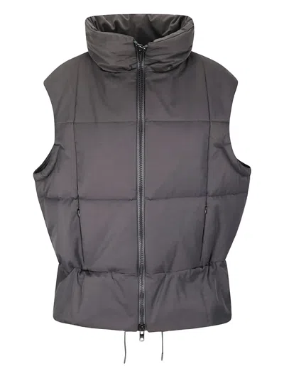 Yohji Yamamoto Padded Vest With Double-slider Zip Fastening In Black