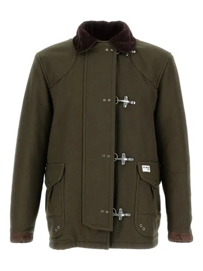 Fay Jacket Wool Blend Contrast Collar In Multi