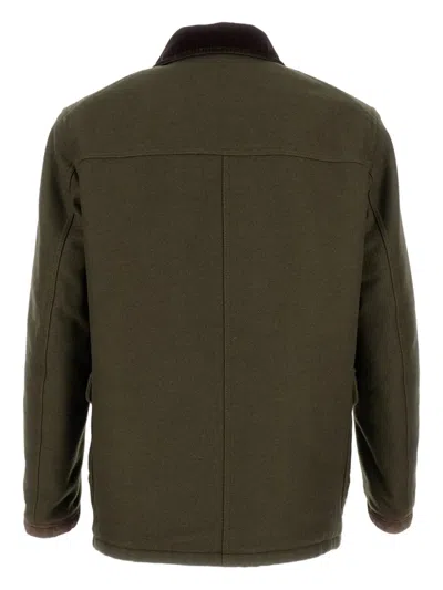 Fay Jacket Wool Blend Contrast Collar In Multi