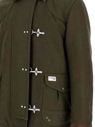 Fay Jacket Wool Blend Contrast Collar In Multi