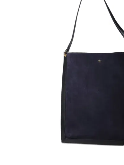 Wandler Suede Leather Shoulder Bag In Blue
