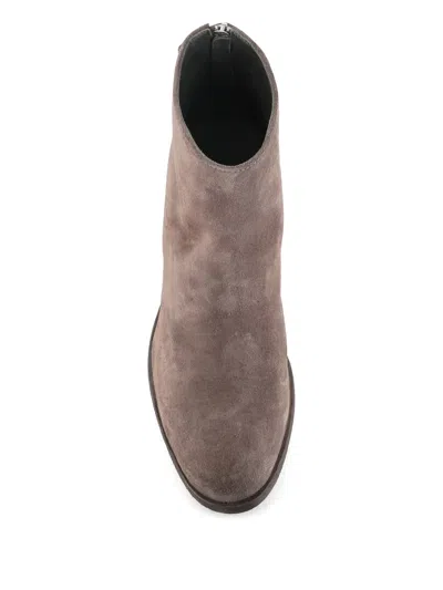 Officine Creative Zip-detail Block-heel Ankle Boots In Brown