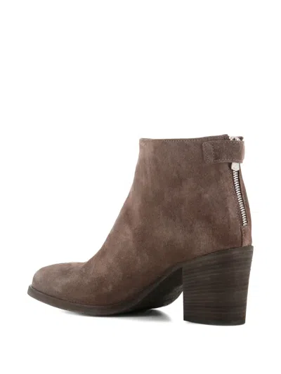 Officine Creative Zip-detail Block-heel Ankle Boots In Brown