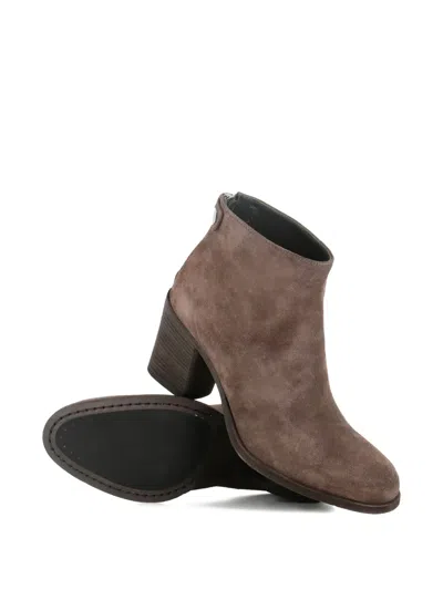 Officine Creative Zip-detail Block-heel Ankle Boots In Brown