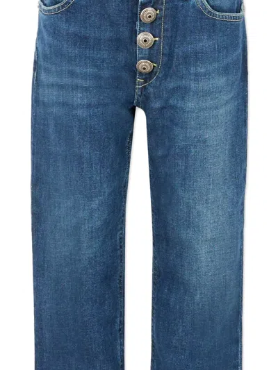 纽扣细节牛仔裤