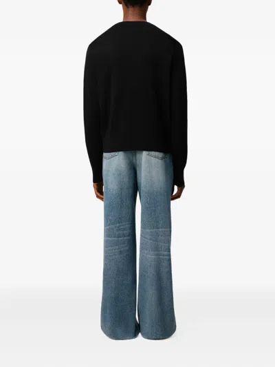 Ami Alexandre Mattiussi Ami Paris Logo Embroidered V-neck Cardigan In Animal Print