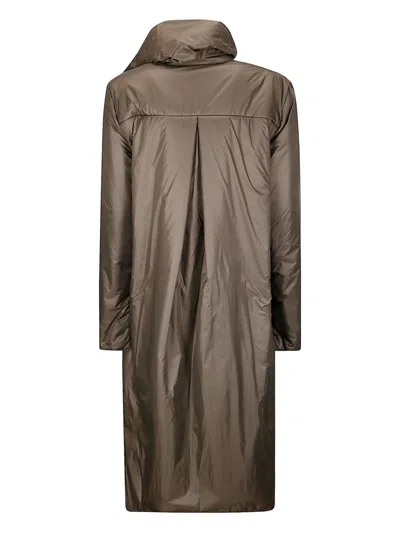 Maria Calderara High-neck Draped Coat In Brown