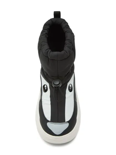Moon Boot Park Strap Panda Face Snow Boots In Black