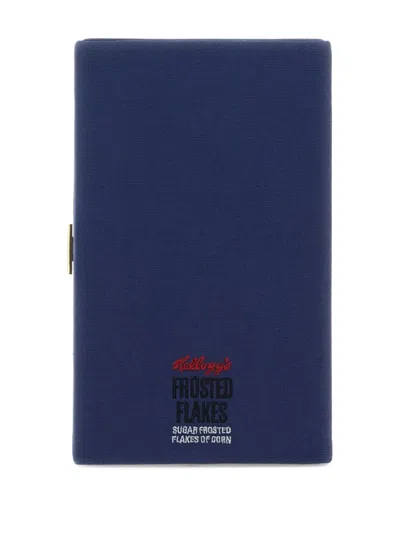 Anya Hindmarch Frosted-flakes-tiger Clutch In Blue