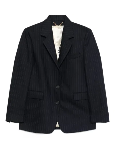 Golden Goose Women Single-breasted Pinstriped Jacket In Black