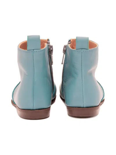 Pèpè Leather Ankle Boots In Blue