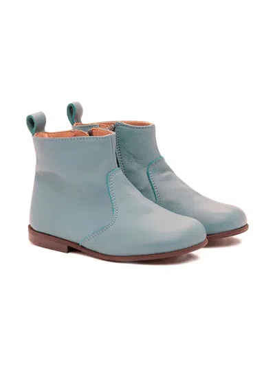 Pèpè Leather Ankle Boots In Blue