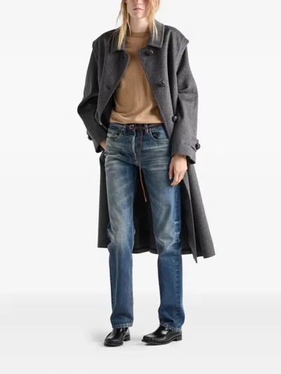 Prada Crew Neck Cashmere Sweater In Animal Print