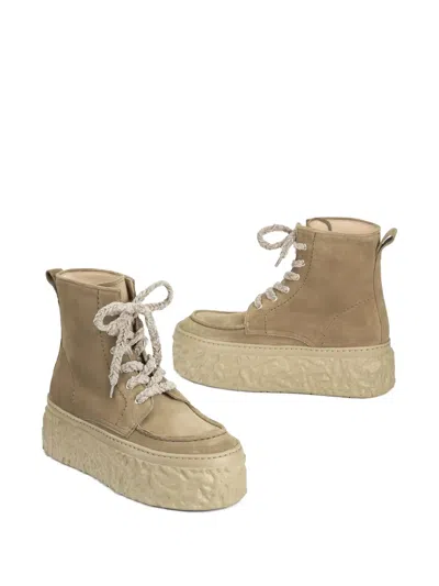 Agl Attilio Giusti Leombruni Agl Suede Platform Sneakers In Brown