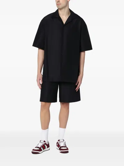 Gucci Classic Short-sleeve Cotton Shirt In Black