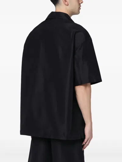 Gucci Classic Short-sleeve Cotton Shirt In Black