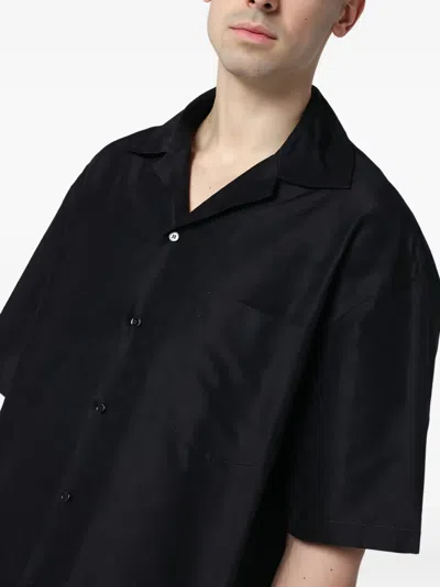 Gucci Classic Short-sleeve Cotton Shirt In Black