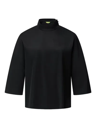 高领纽扣细节罩衫